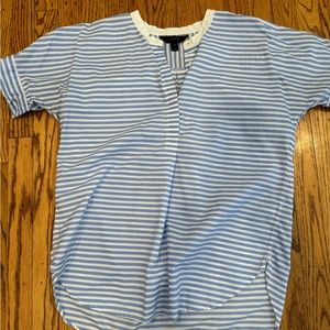 Blue and white striped J.Crew xs top